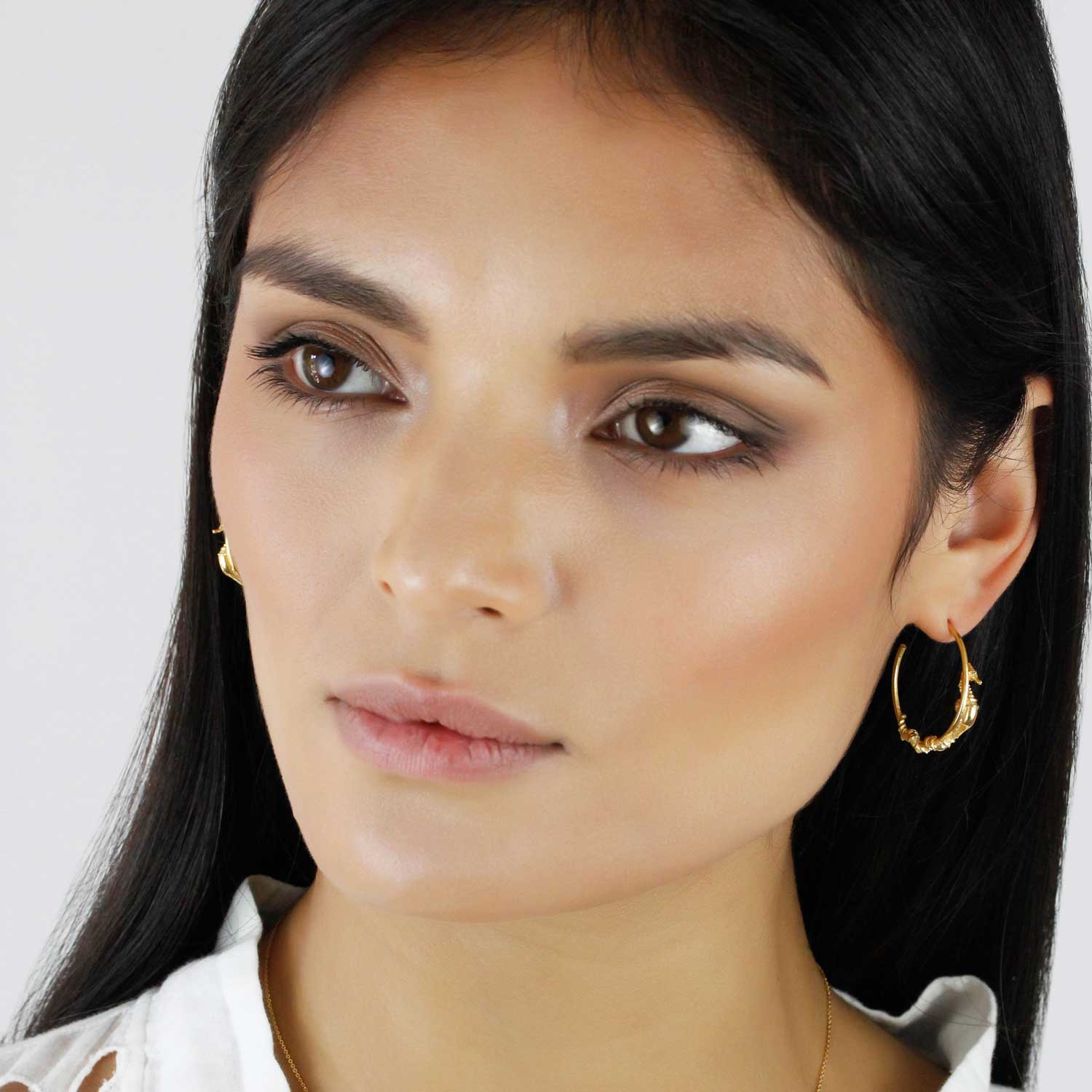 Seahorse Hoop Earrings – Silver