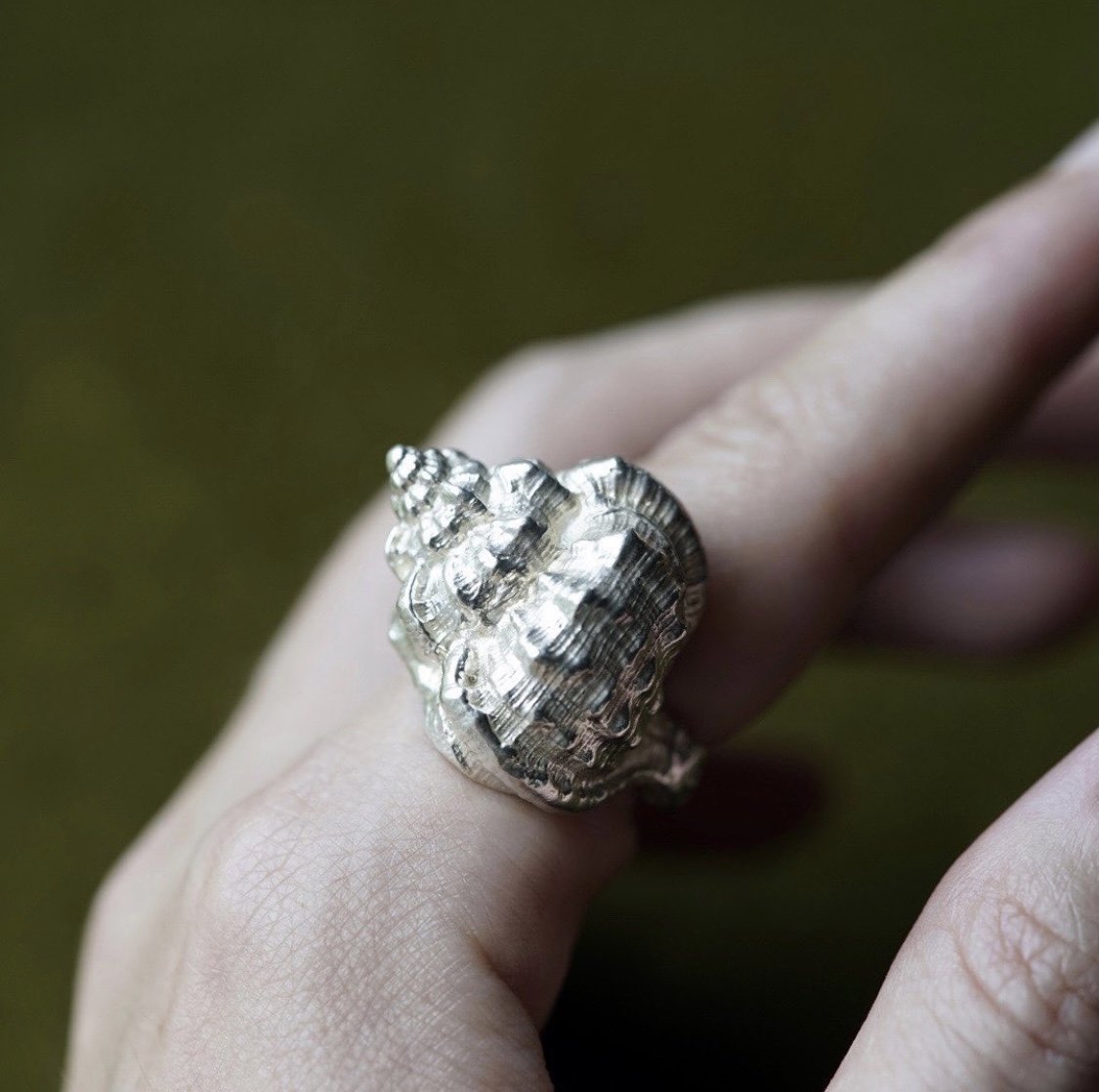 The sea Shell Ring molded from a sea shell - ready to ship size 6.5 and 9