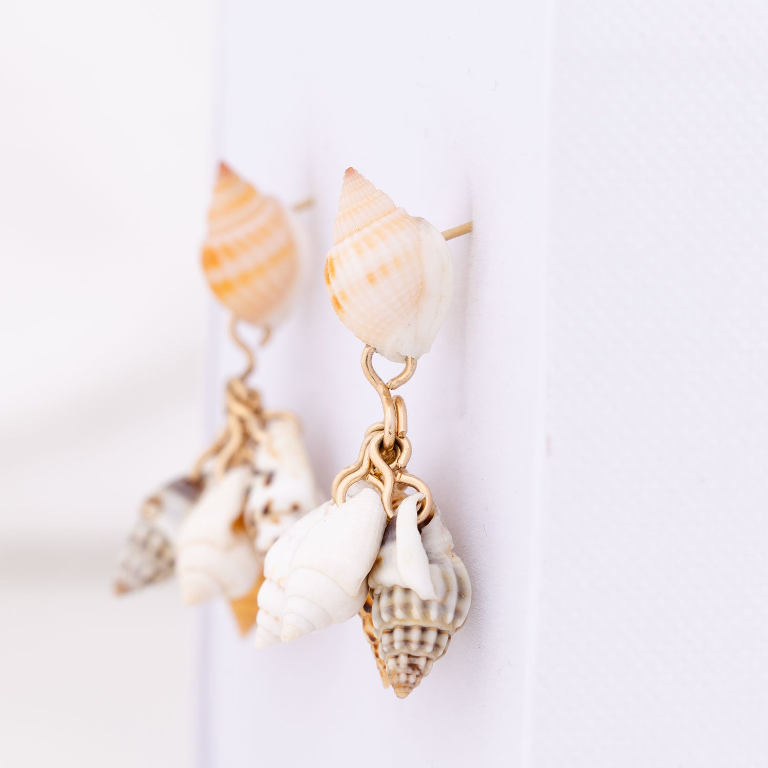 Seashells Earrings Summer Shells Gold Ear Studs Beach Jewelry
