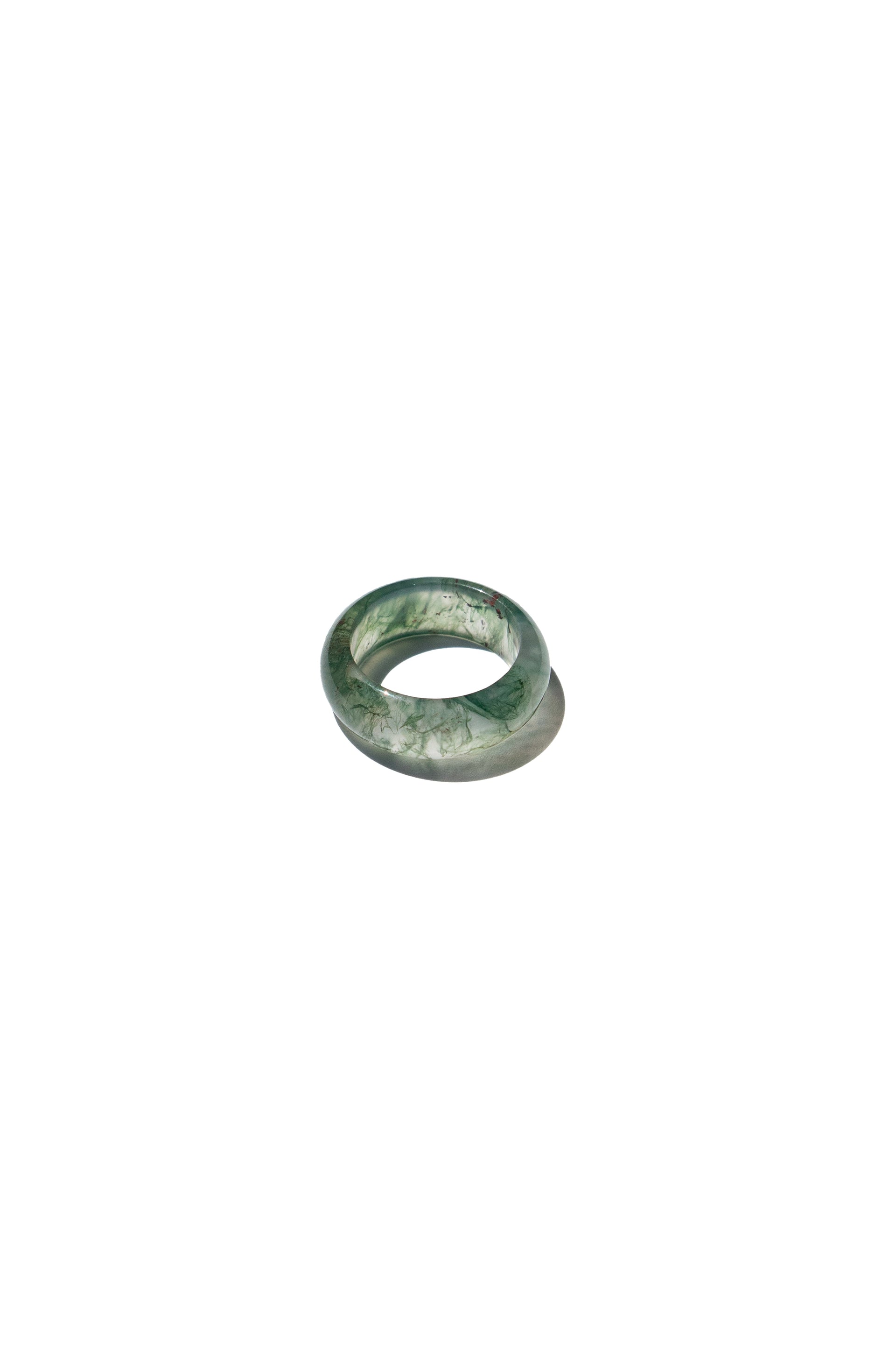 Seaweed Green Jade Stone Ring