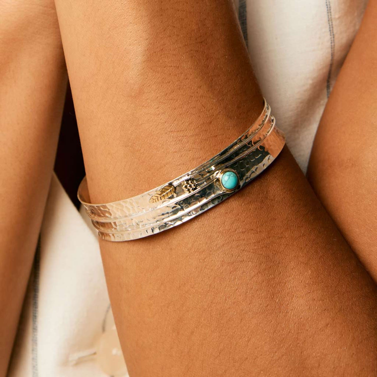 Secret Garden Silver Bangle - Turquoise
