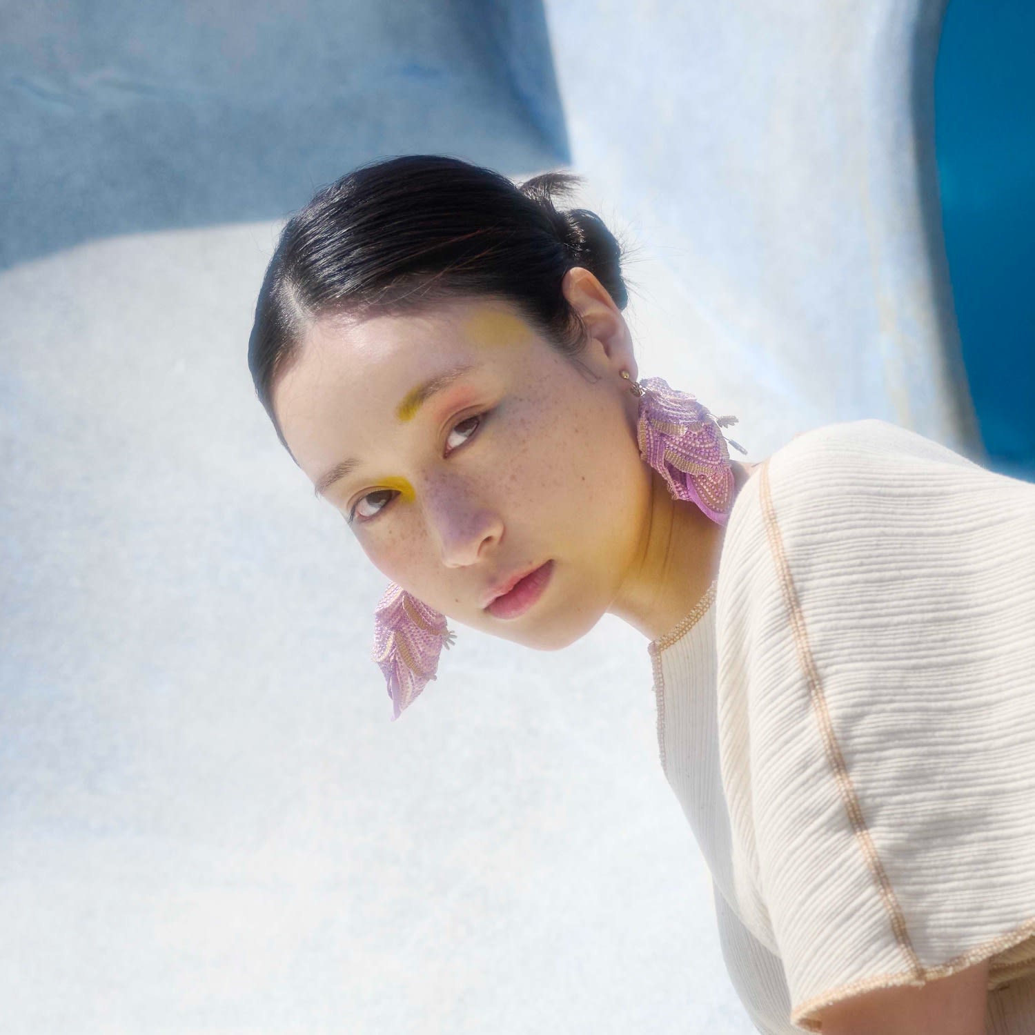 See The Light Embroidery Earrings - Purple