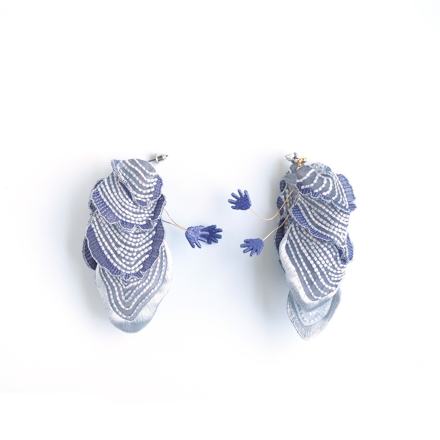 See The Light Embroidery Earrings - Silver