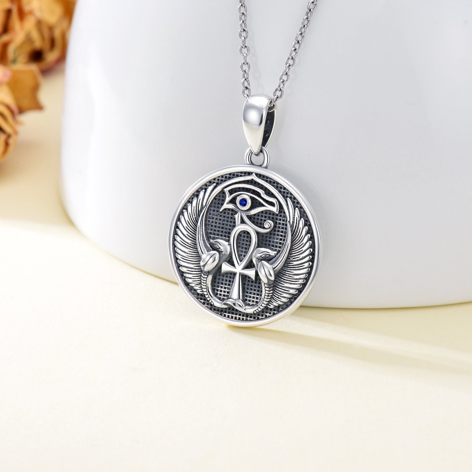 Sterling Silver Eye Of Horus Pendant Necklace