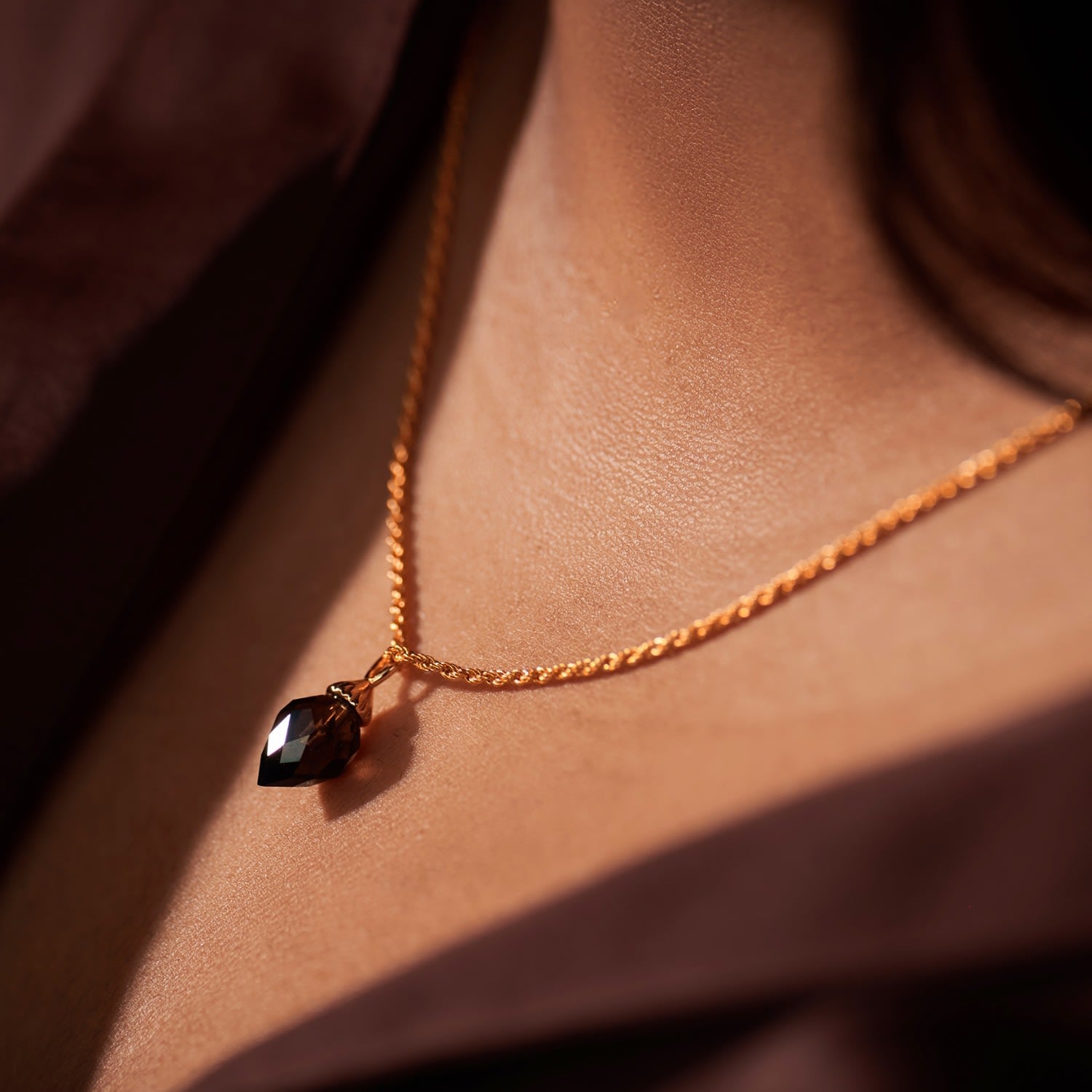 Sekhem Gold Vermeil Smoky Quartz Necklace