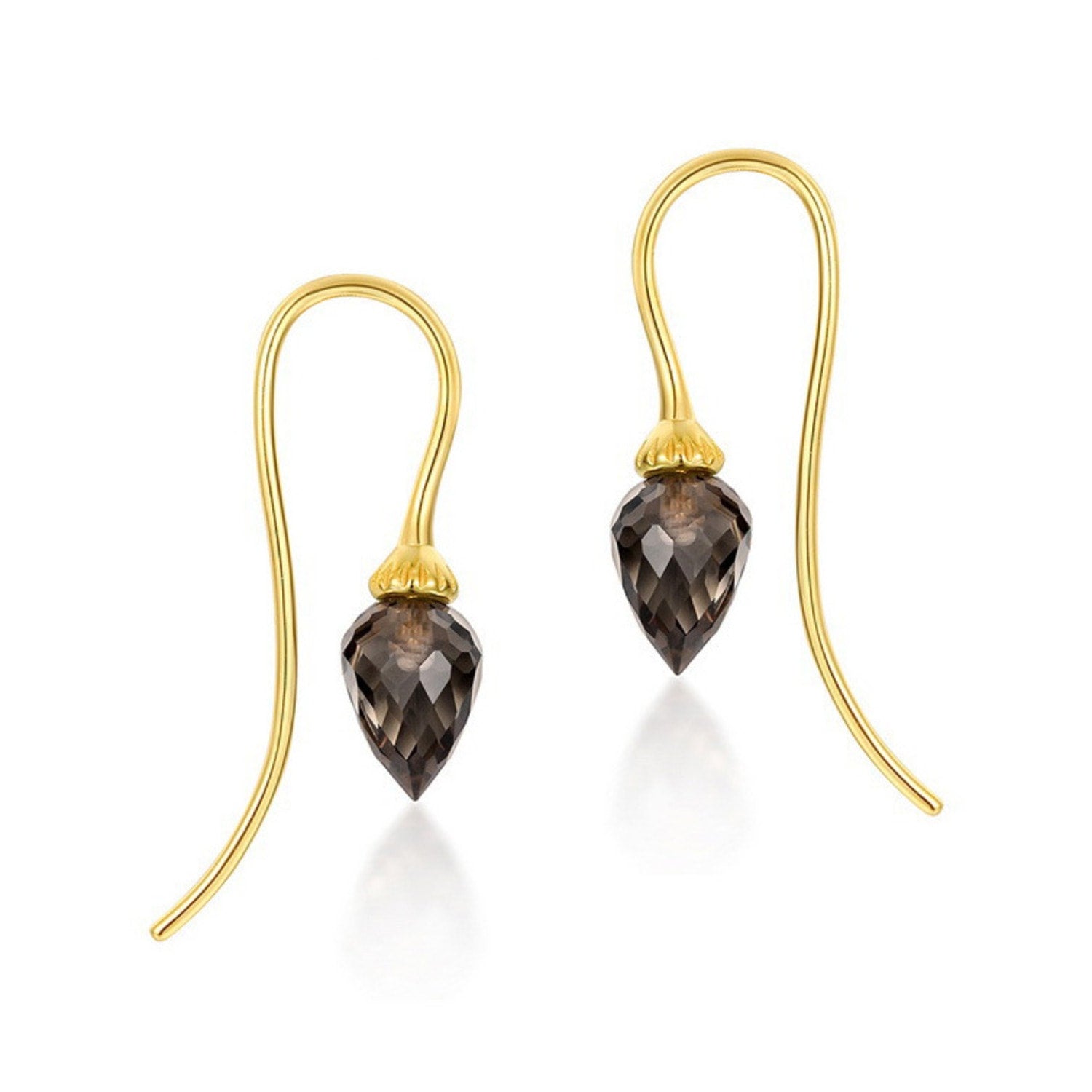 Sekhem Smoky Quartz Gold Vermeil Drop Earrings