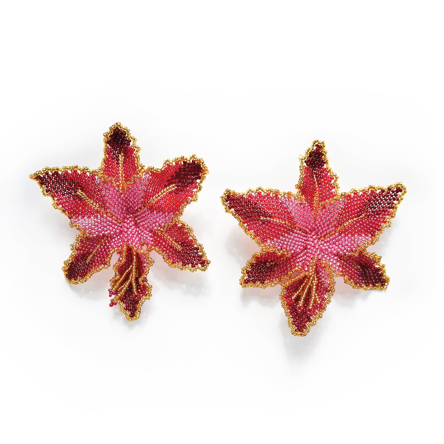 Selva | Pink Orchid Bead Earrings
