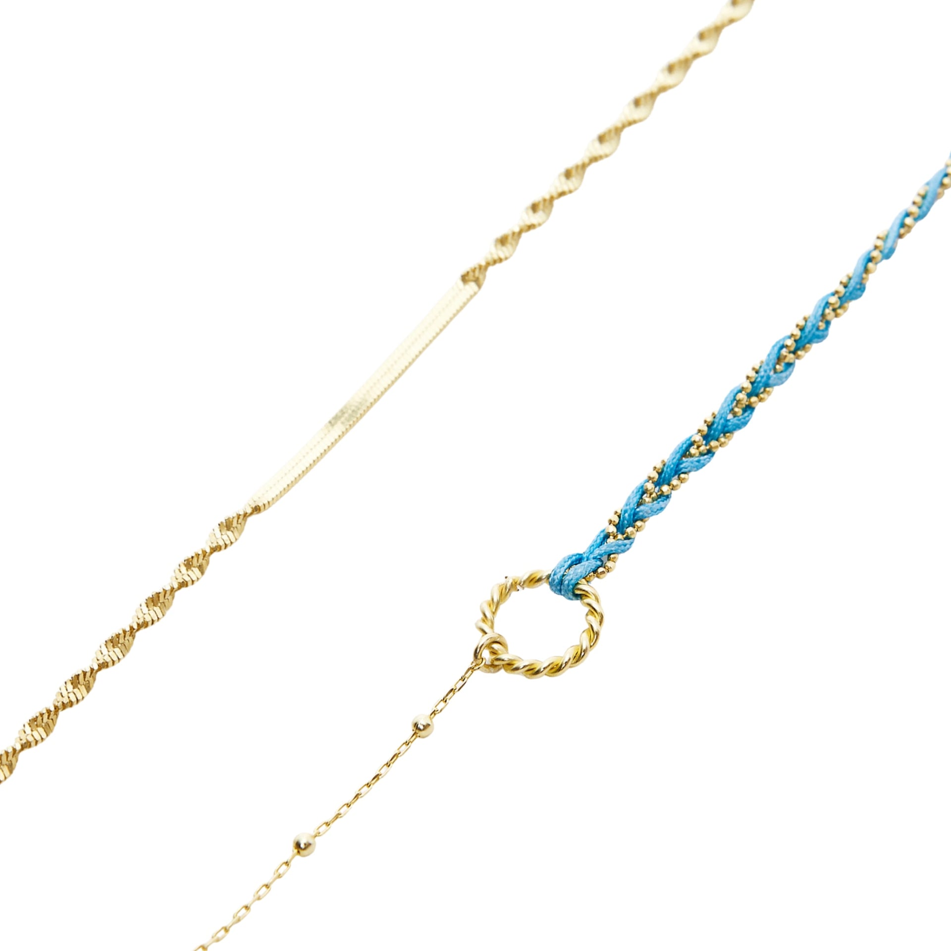 Semi Twisted & Handmade Braided Sterling Silver Bracelet Set - Neutrals