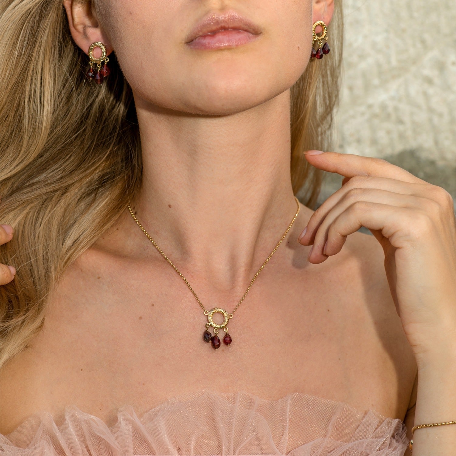 Liberty Gold Vermeil Garnet Necklace