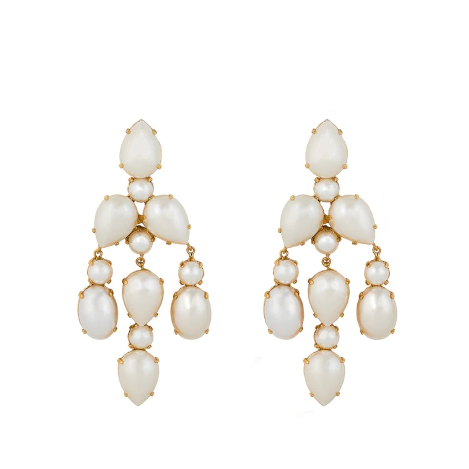 Serena Earrings - Rose Gold, White