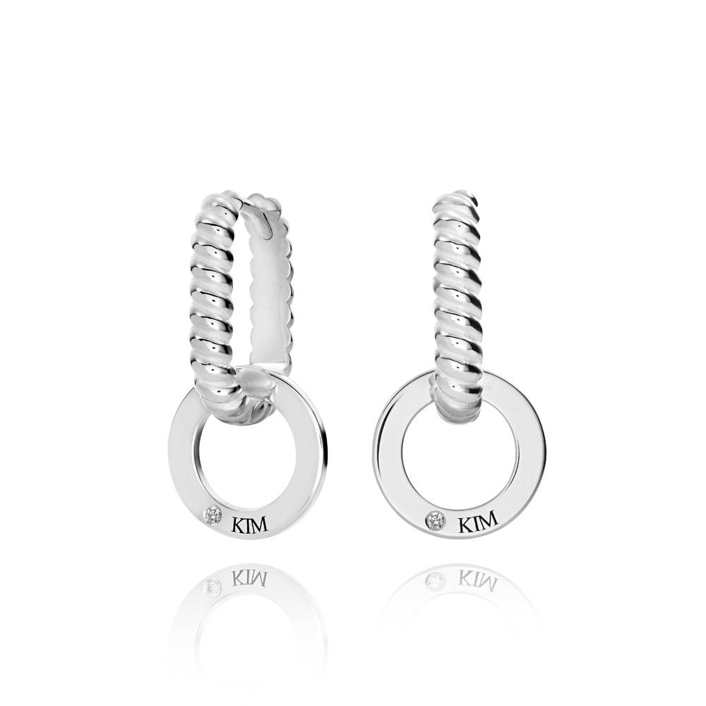 Serena Name Huggies with Diamonds in Sterling Silver