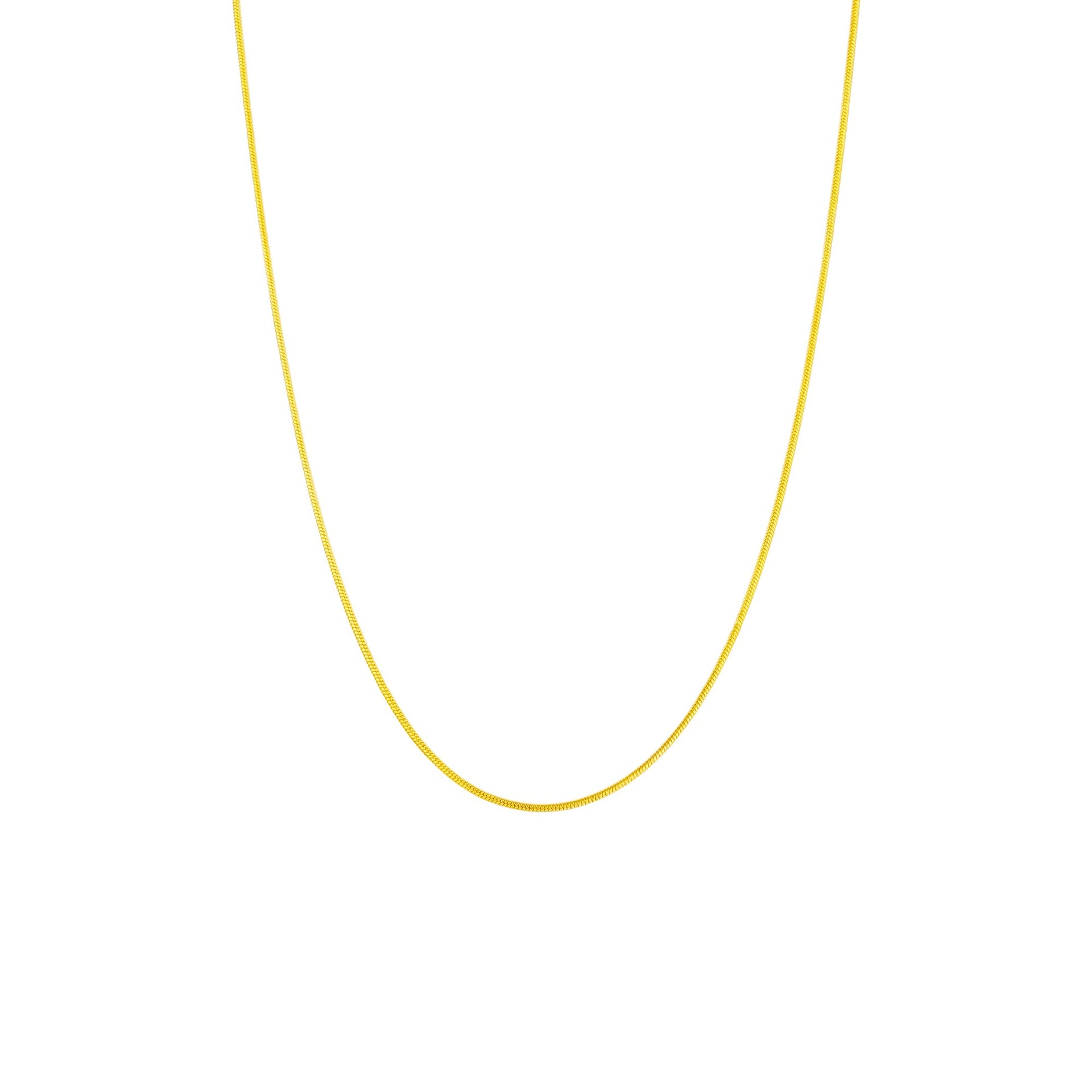 Serenity Sleek Italian Style Gold Snake Chain Necklace