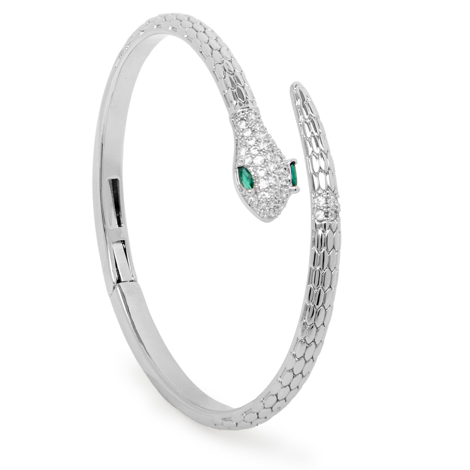 Serpent Sparkle Hinged Cuff