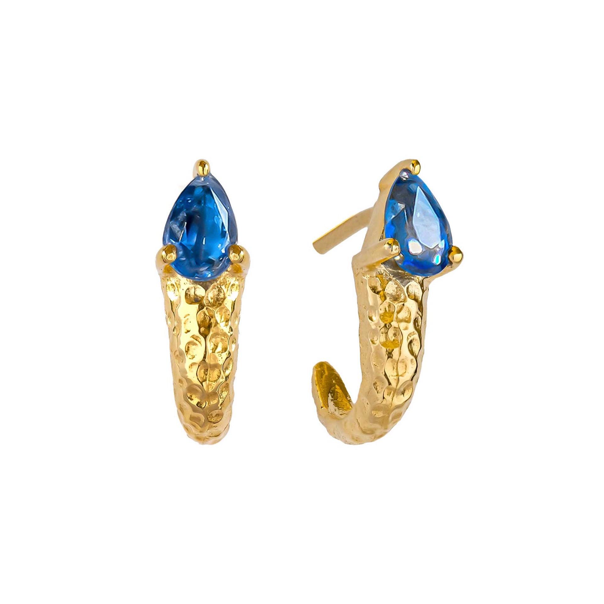 Serpenti Gold Stud Earrings - Kyanite