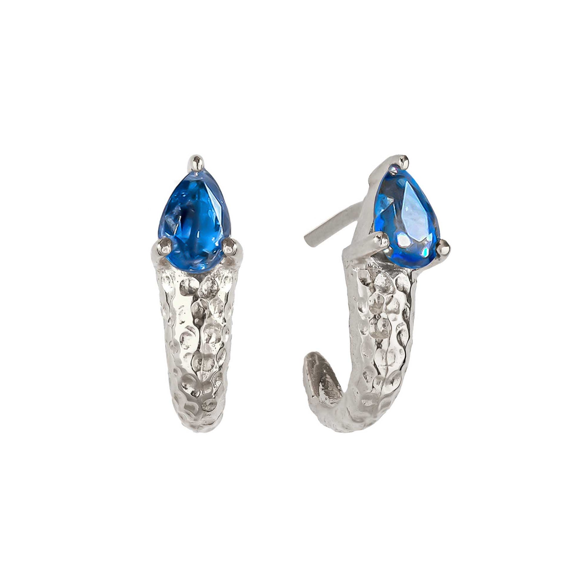 Serpenti Silver Stud Earrings - Kyanite