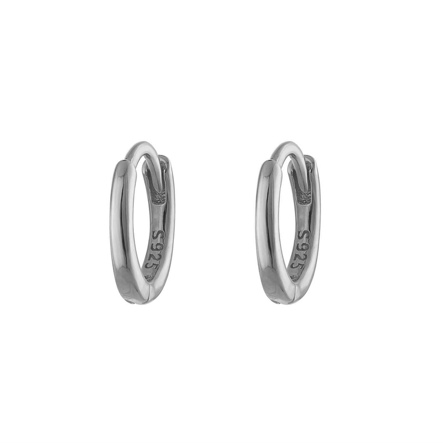 Seven Mm Silver Huggie Hoop Earring