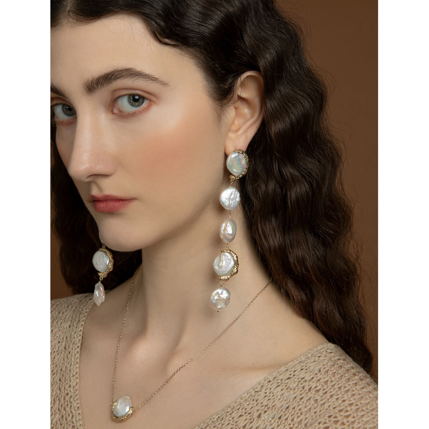 Ad Astra Gold-Plated Pearl Statement Earrings