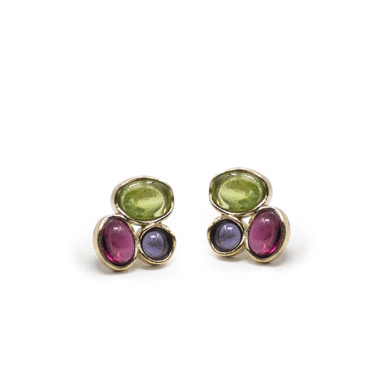 Cosmo Gold-Plated Multicolor Stud Earrings
