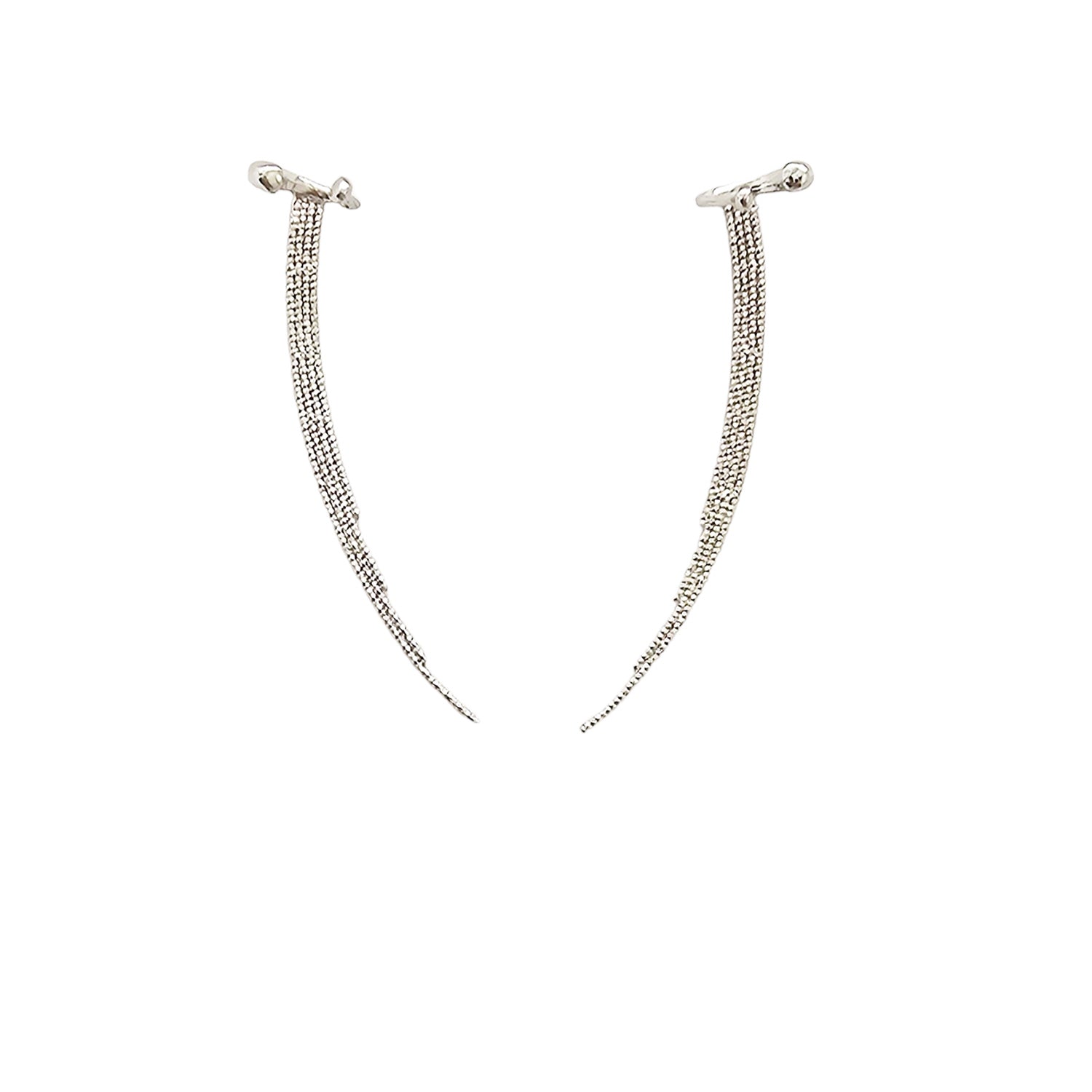 Shamshir Ear Cuff Pair - Sterling Silver Rhodium Plated