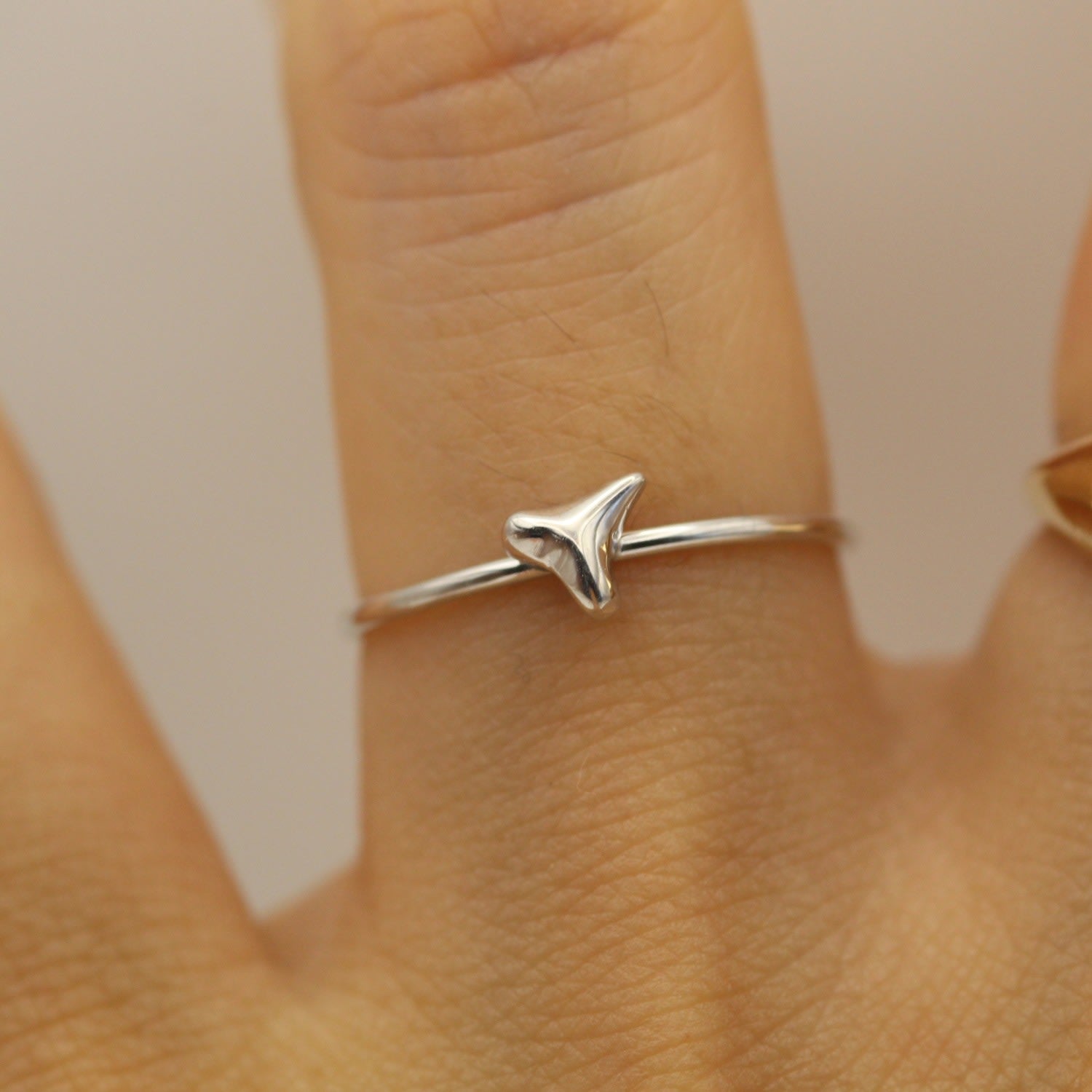Shark Tooth White Gold Ring