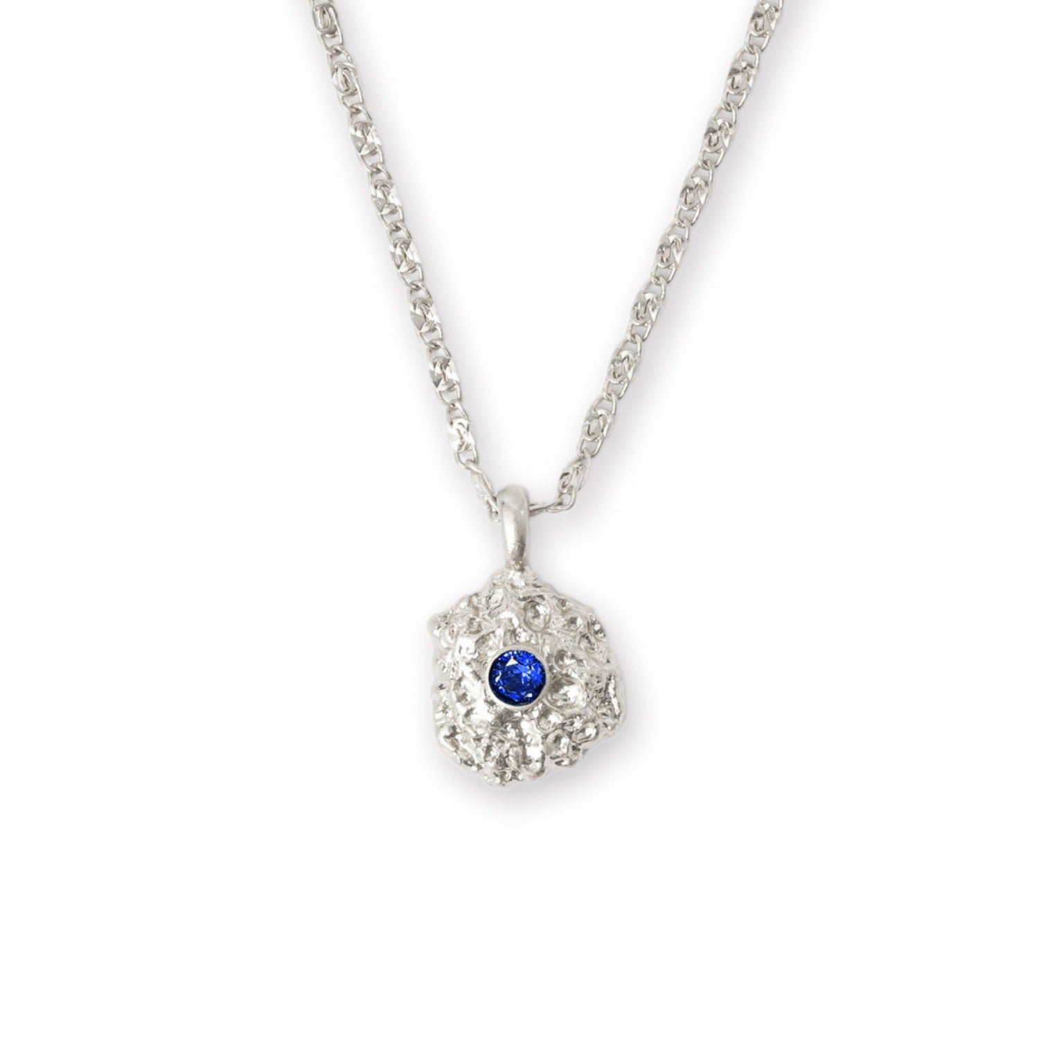 Shayla Silver Molten Royal Blue Zirconia Pendant Necklace