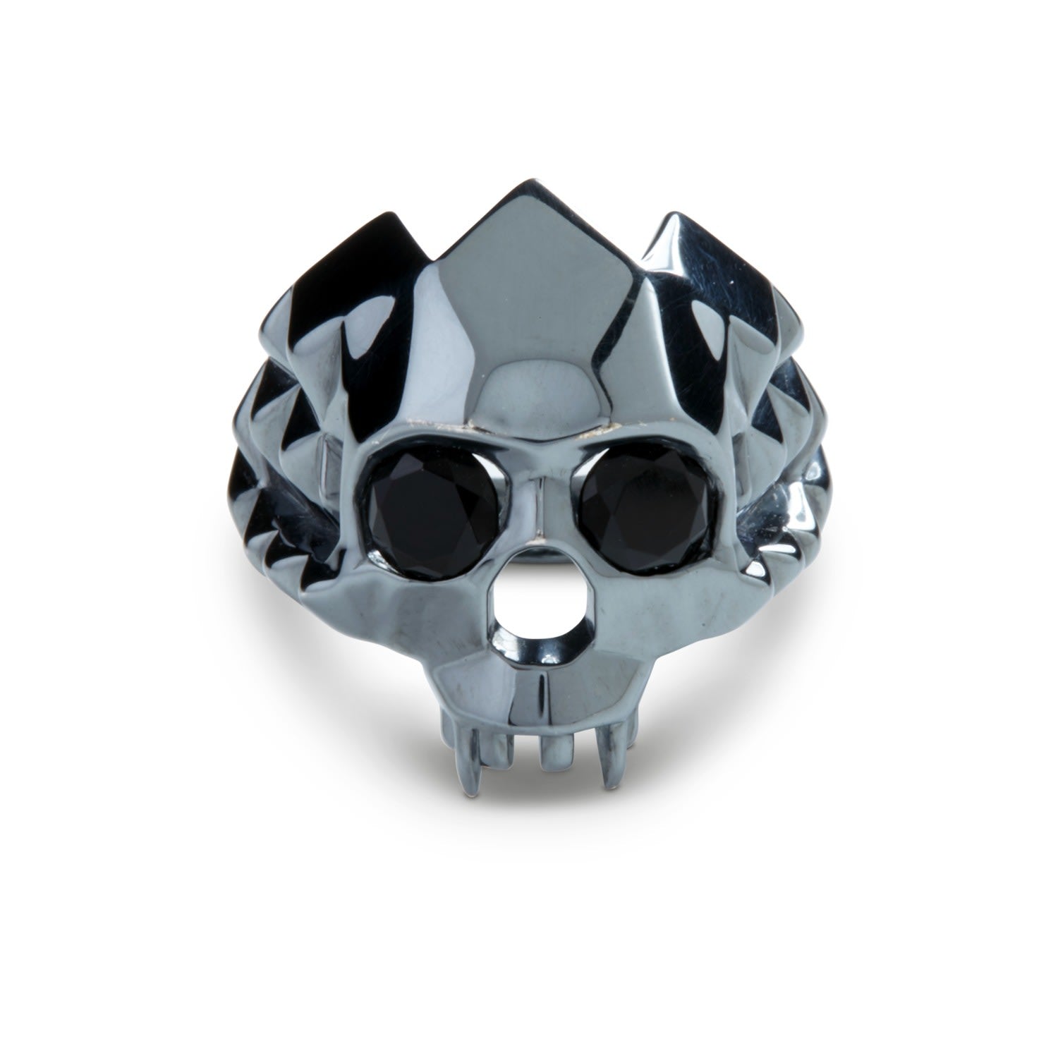 Vampire Skull Ring Black Oxidised Silver