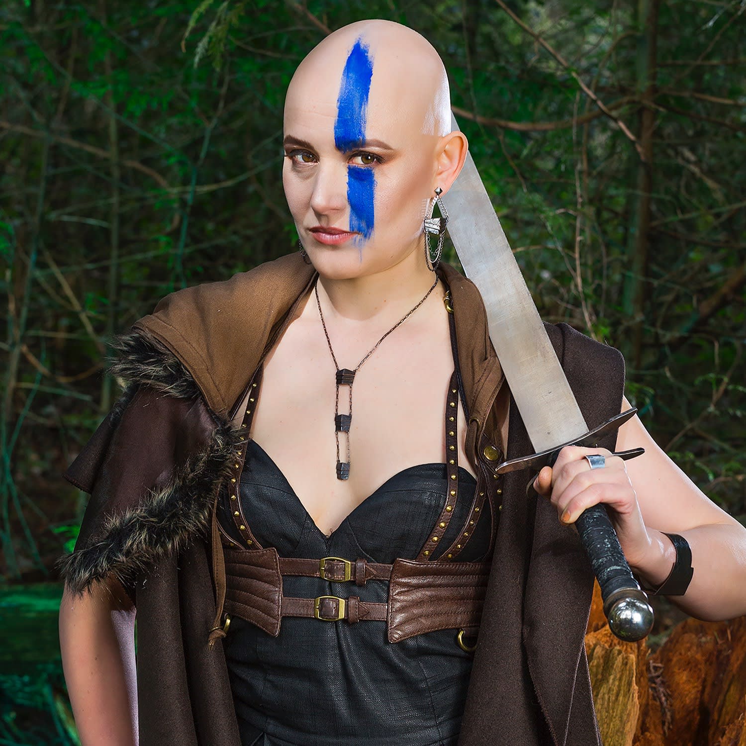 Shield Courage Lariat Necklace