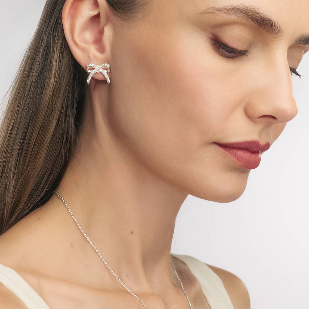 Shine Bright Bow Earrings in Sterling Silver