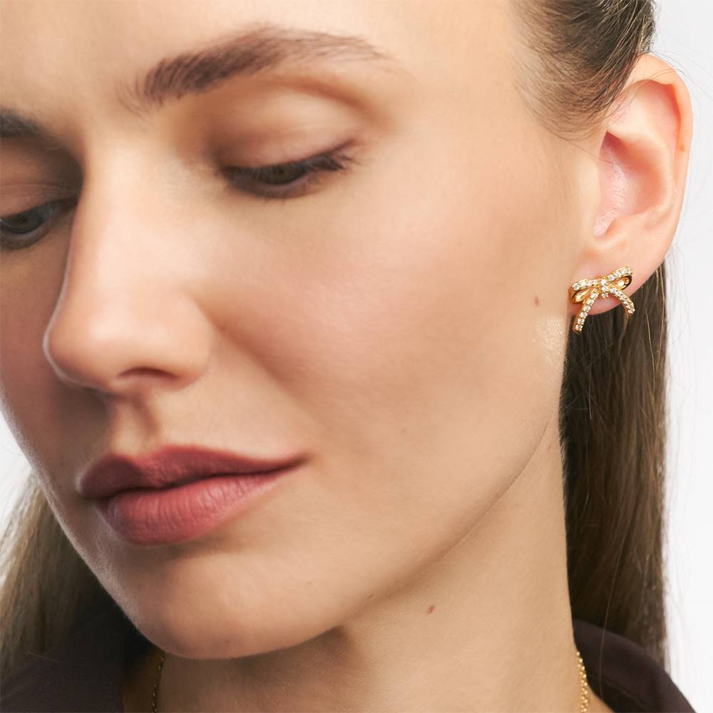 Shine Bright Bow Earrings in Vermeil