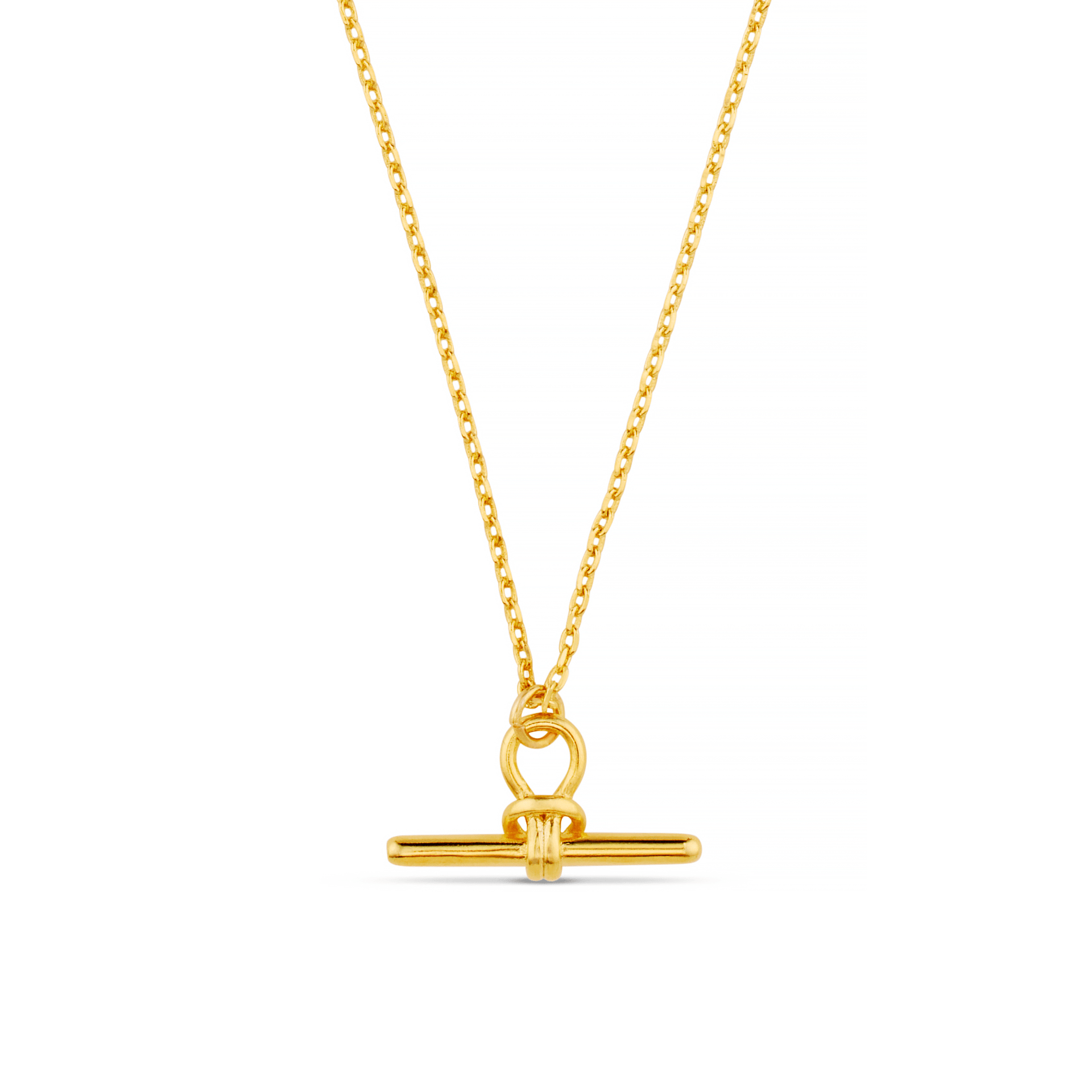 Dainty T-Bar Knot Necklace - Gold