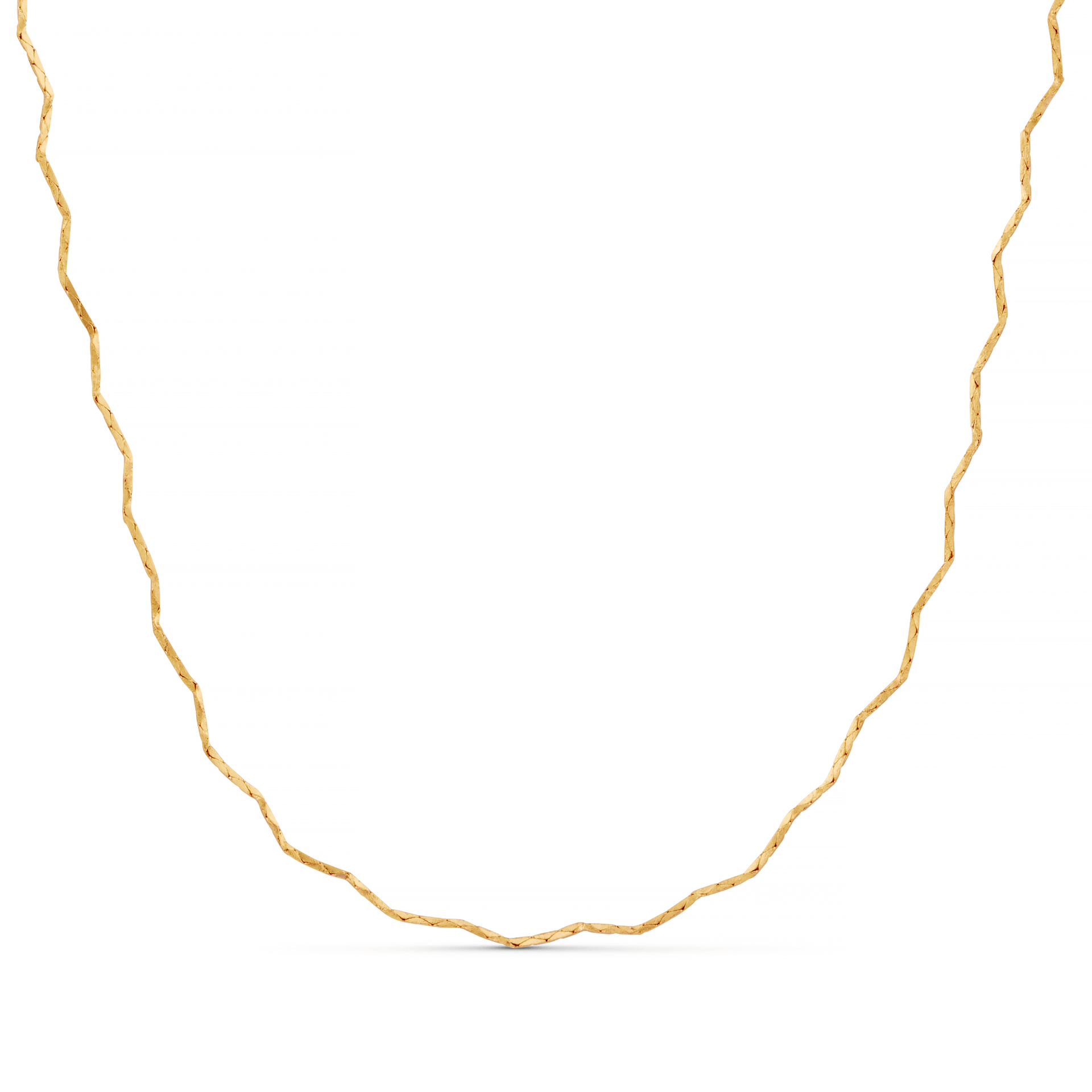 Fine Wave Chain Necklace - Gold