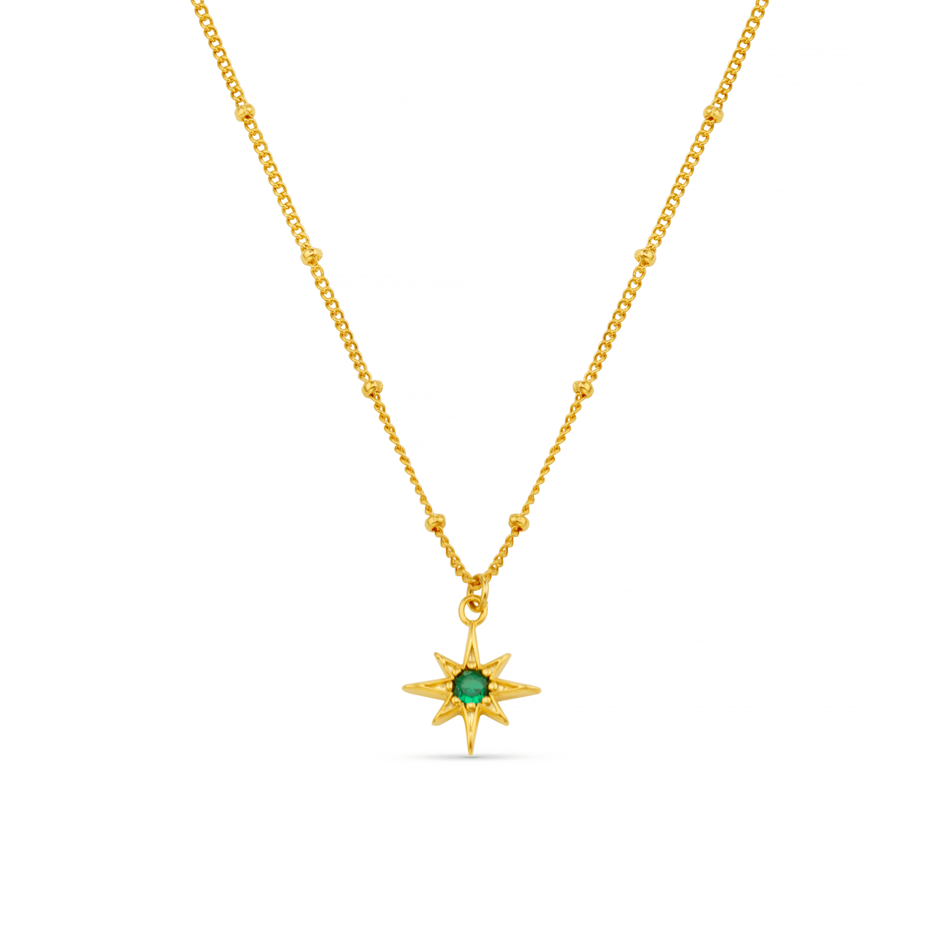 Emerald Star Charm Necklace