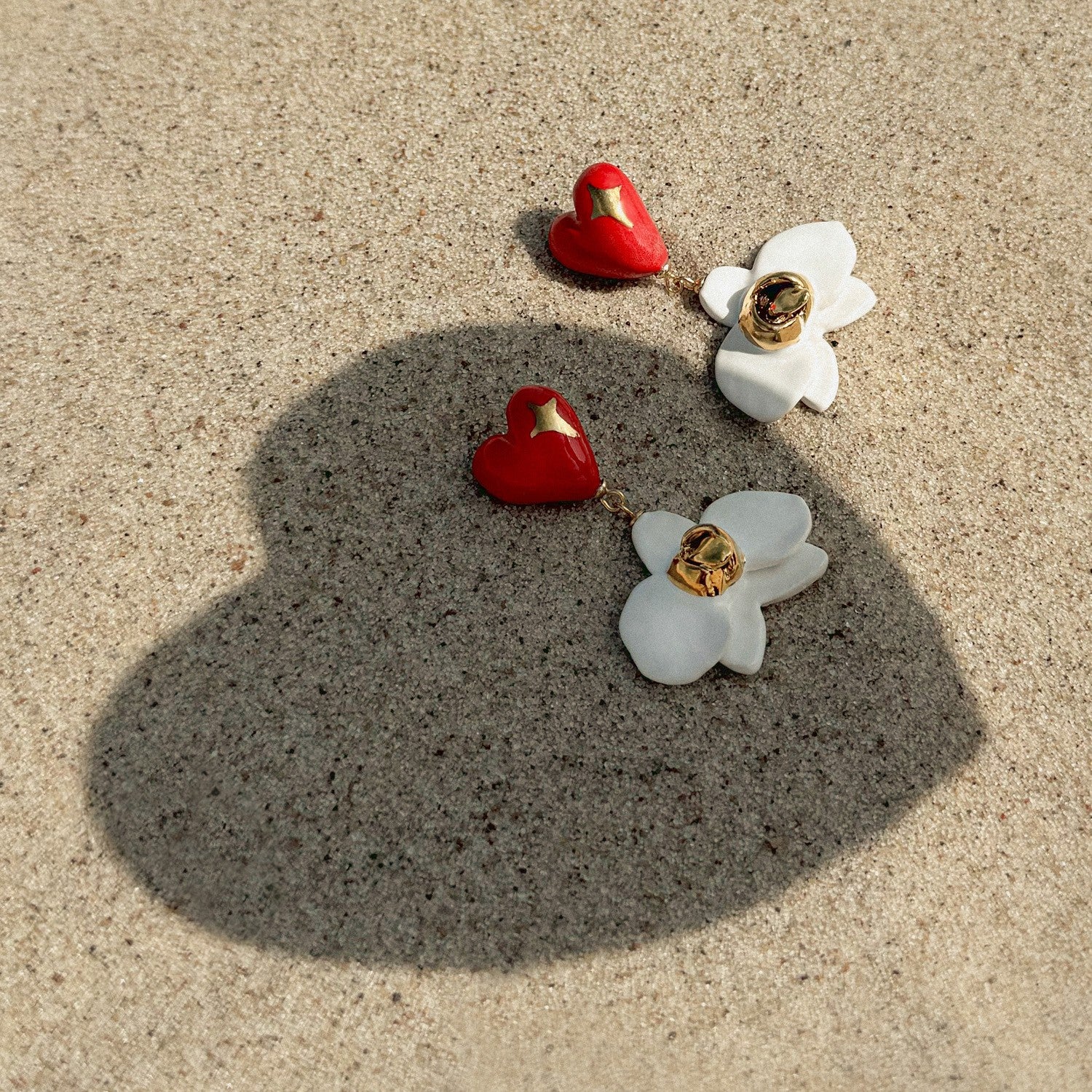 Show Me Love Orchid And Heart Dangle Earrings