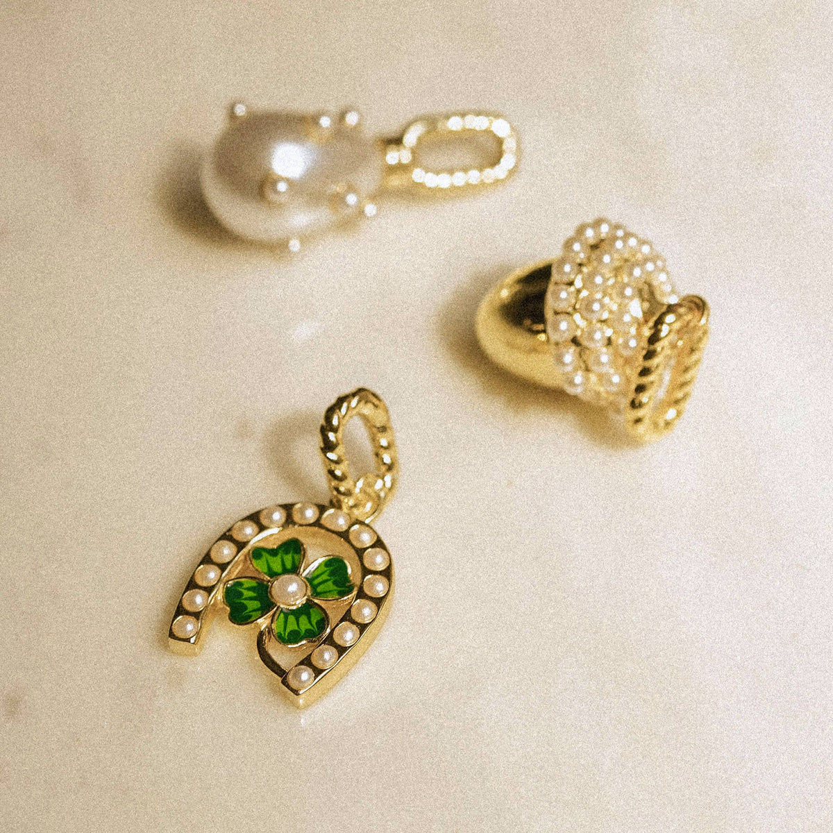 Shrimps Clover Charm Bracelet 18ct Gold Plate