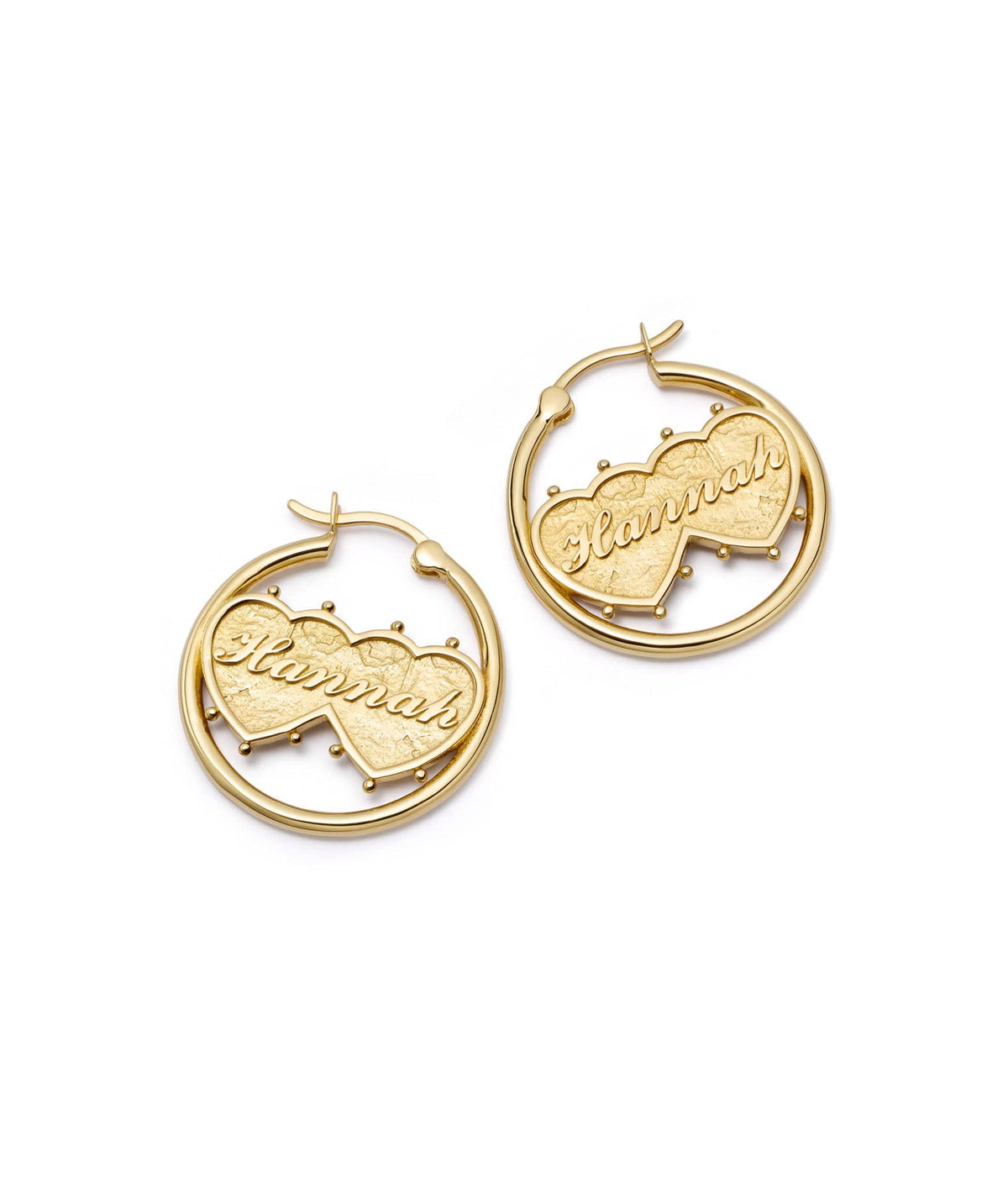 Shrimps Double Heart Earrings 18ct Gold Plate