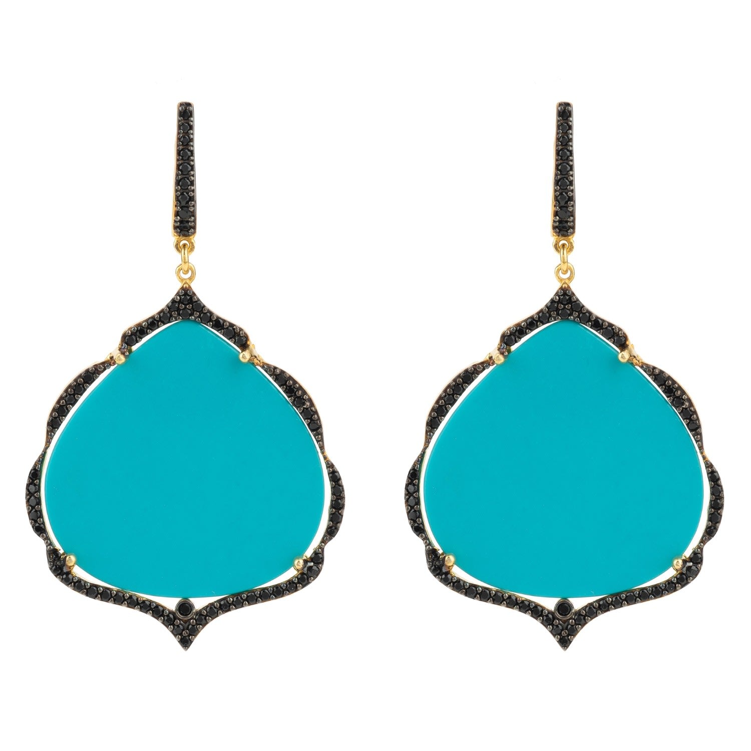 Antoinette Earrings Gold Turquoise