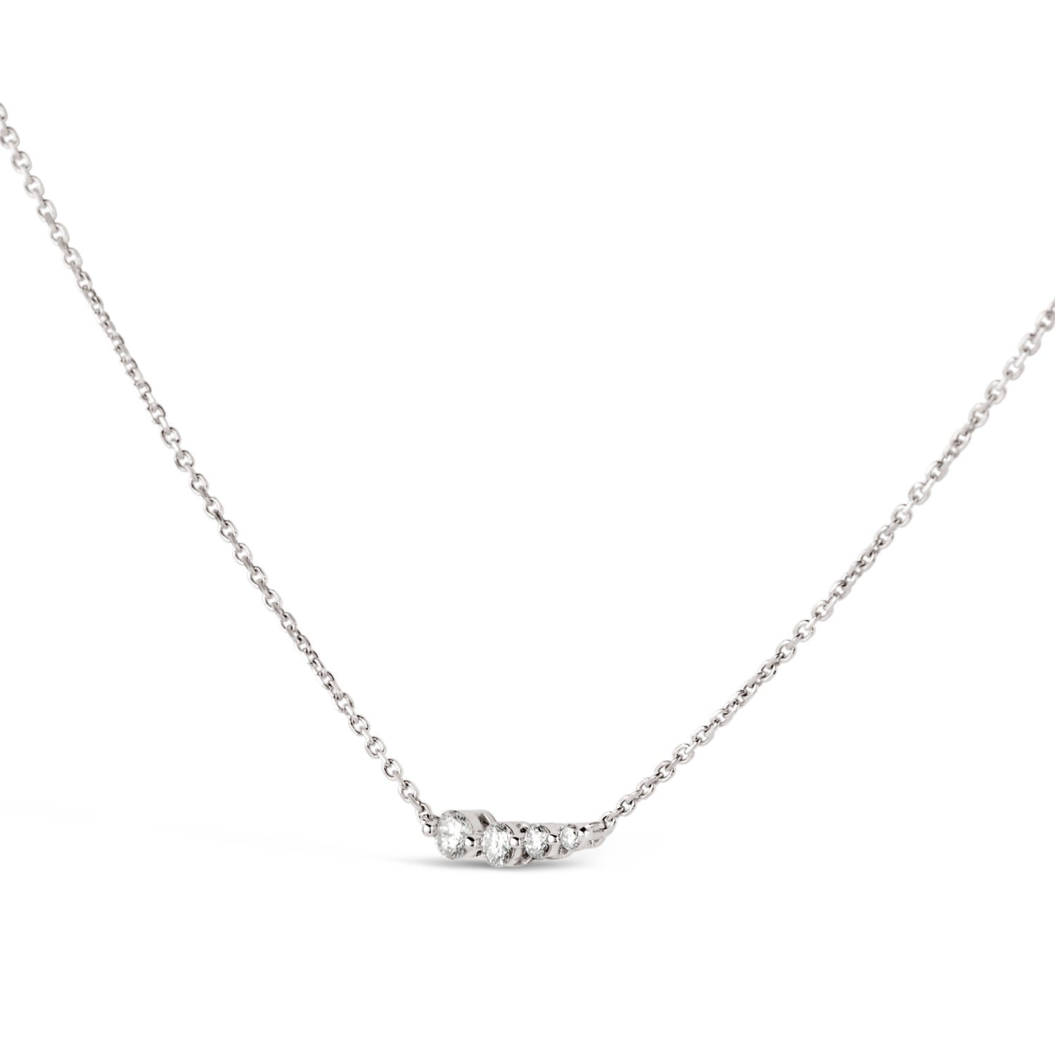 Shuga Tapering Scoop Necklace White Gold