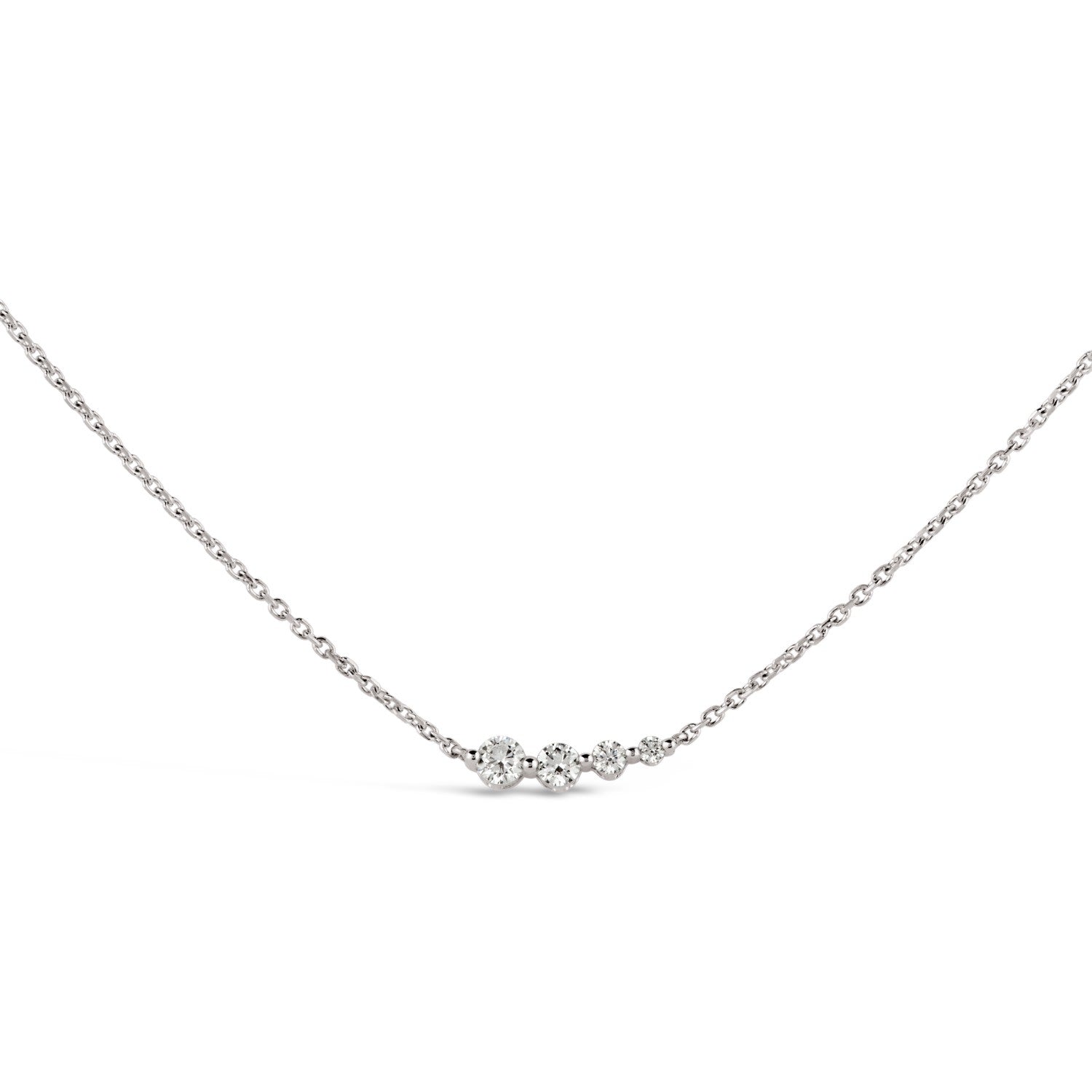 Shuga Tapering Scoop Necklace White Gold