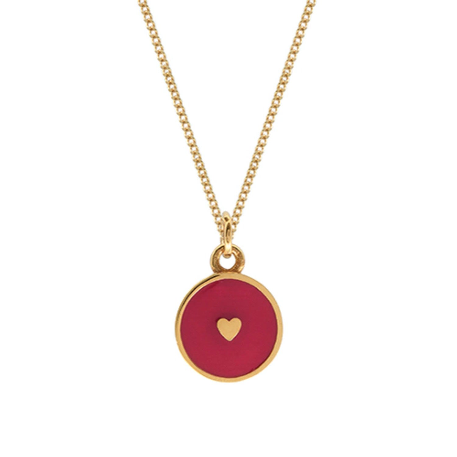 Small Heart Gold Vermeil Red