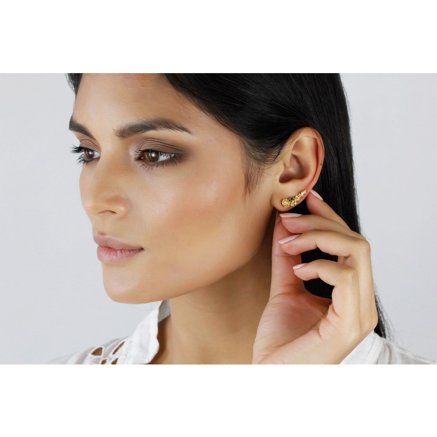 Rose Diamond & Tourmaline Slider Earring Single - Gold
