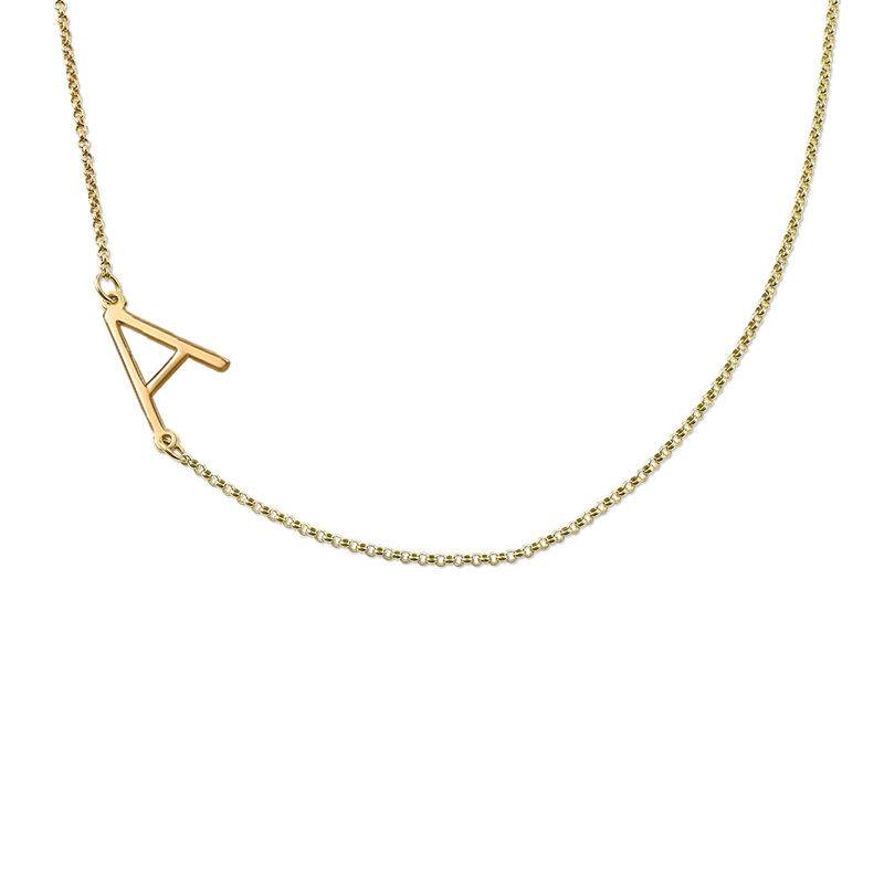 Sideways Initial Necklace in 18k Gold Vermeil