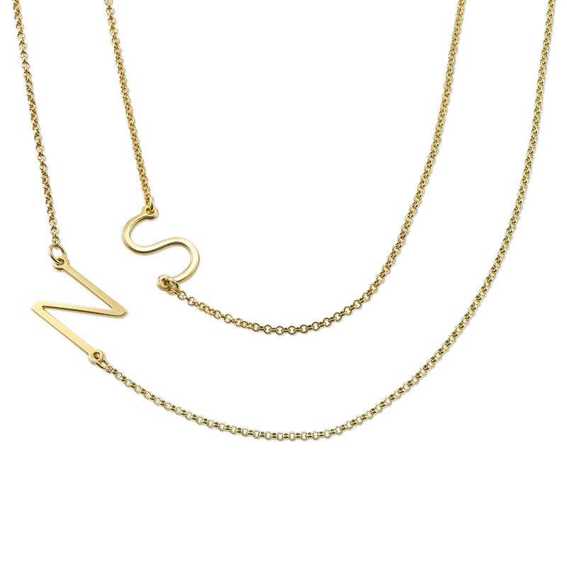 Sideways Initial Necklace in 18k Gold Vermeil