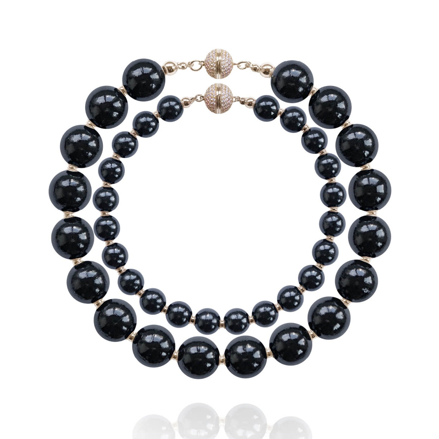 Siena Duo Necklaces In Raven