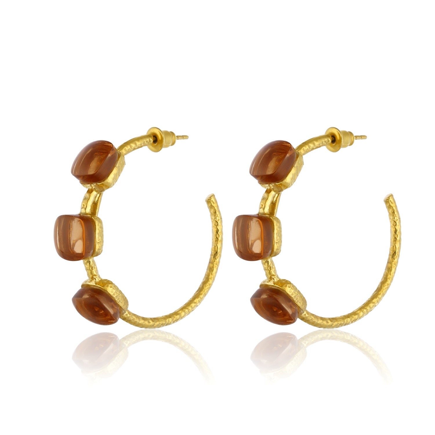 Siena Hoop Earrings - Coral Gold