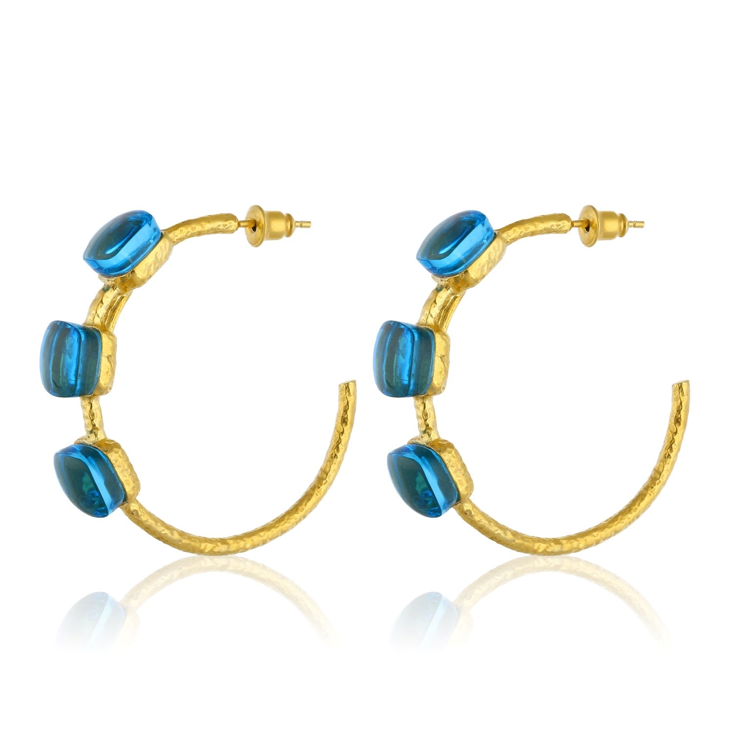 Siena Hoop Earrings - Aquamarine Blue
