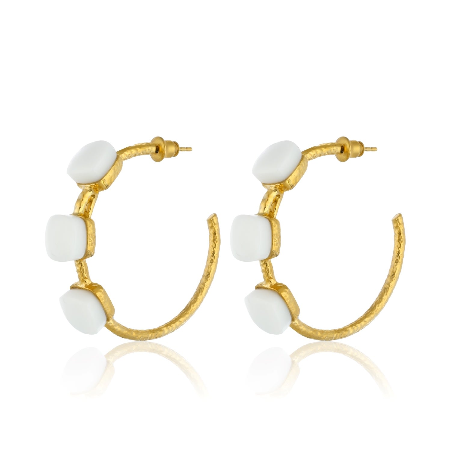 Siena Hoop Earrings - Matte White