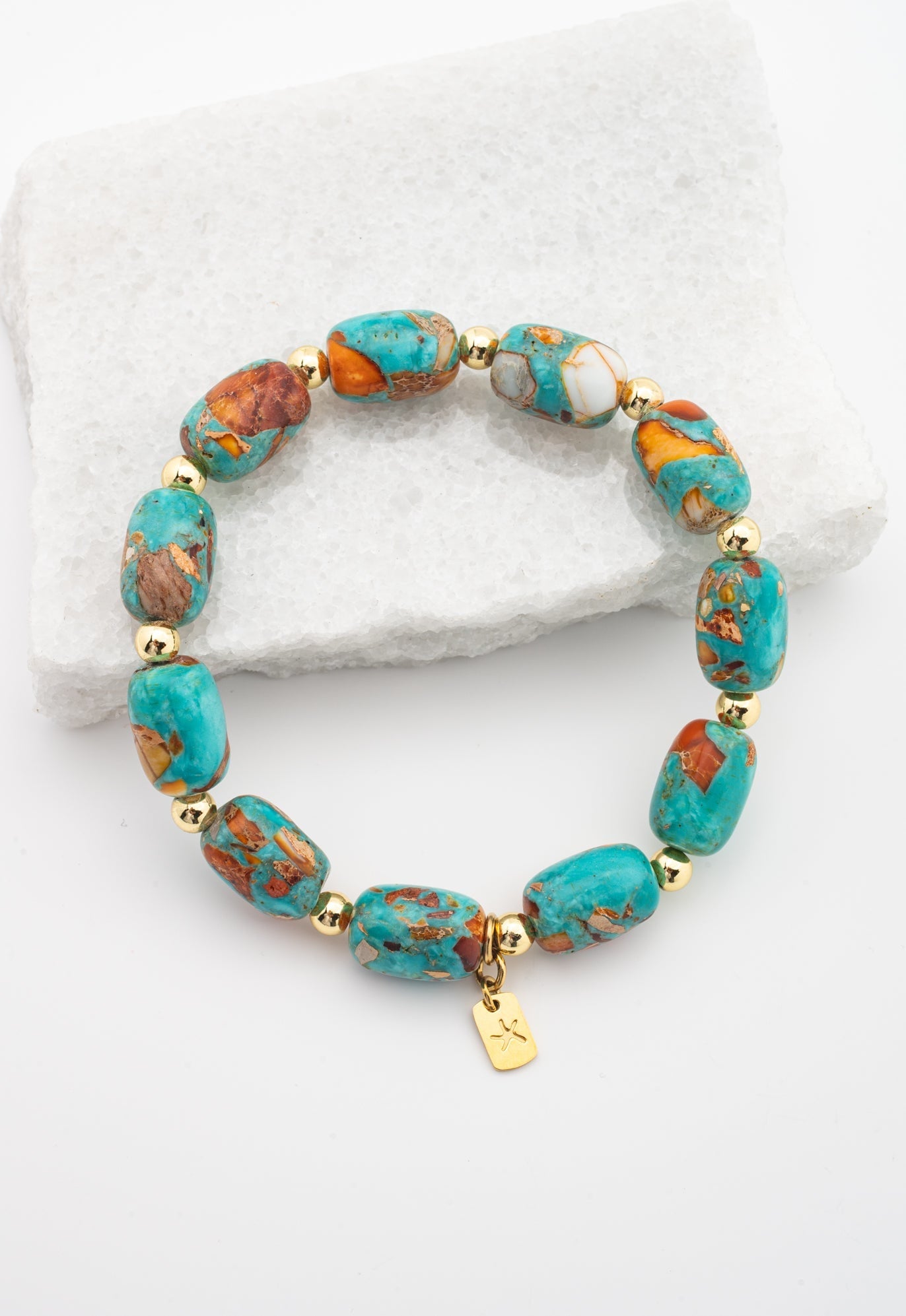 Sierra Bloom Turquoise Emperor Stone Beaded Bracelet