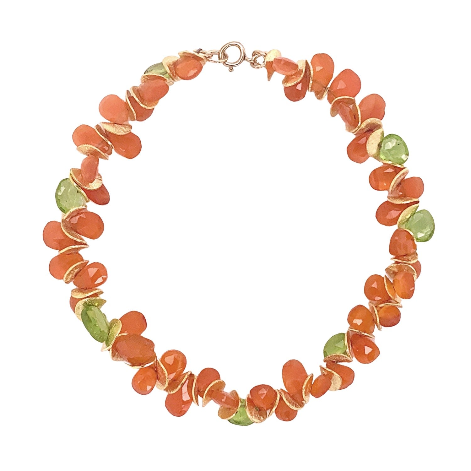 Signature Bracelet In Carnelian & Peridot