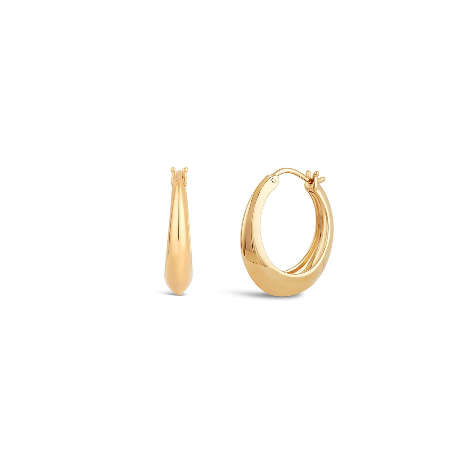 Signature Chunky Tapering Hoops - Gold Plated
