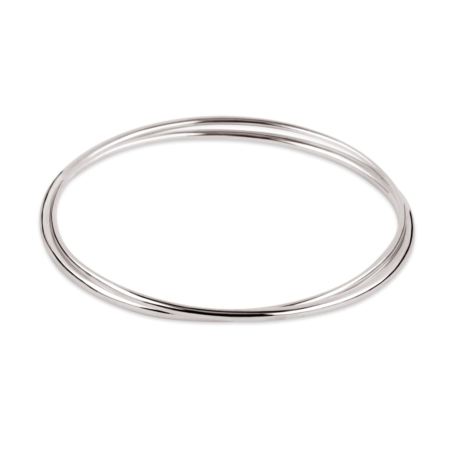 Signature Double Bangle Silver